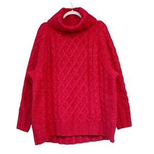 Banana Republic Sweater Size Large Oversized Chunky Cable Knit Wool Yak Hair